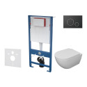 Built-in universal toilet (WC) frame sets EU (4 in 1) + wall-mounted toilet EU Round W2 Rimless with slim Soft Close seat