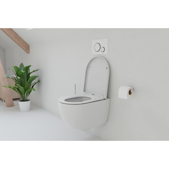 Potinkinis universaalne tualetiraami komplekt EU (4 in 1) + riputatav tualett EU Round W3 Rimless koos slim Soft Close'iga