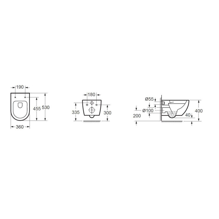 Подвесной унитаз EU Round W5 Rimless с крышкой Soft close