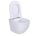 Hanging toilet EU Round Compact W7 Rimless with Soft close lid