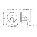 GROHE Eurodisc Cosmopolitan built-in bath-shower mixer 2 outlets, chrome, 24056002