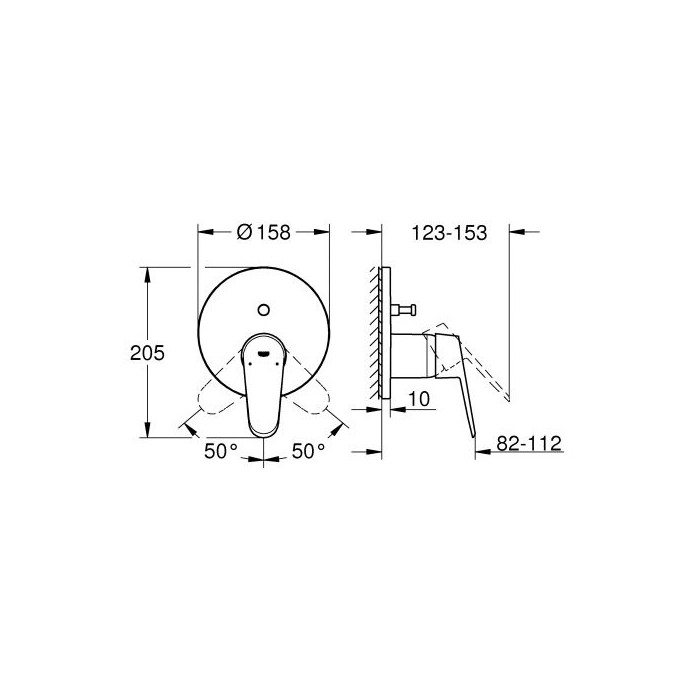 Potinkinis vannitoaluse-dušisegisti GROHE Eurodisc Cosmopolitan 2 väljundit, kroom, 24056002