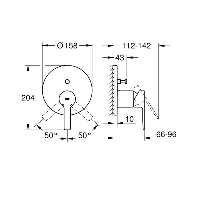 Potinkinis vannitoaluse-dušisegisti GROHE Lineare 2 väljundit, kroom, 24064001