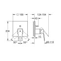 Built-in bath-shower mixer GROHE Eurocobe Joy 2 outlets, chrome, 24062000