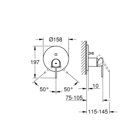 Potinkinis vannitoaleti-dušisegisti GROHE Plus 2 väljundit, kroom, 24063003