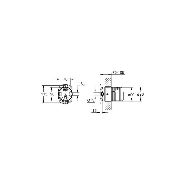 Потенциальная коробка для душевой насадки GROHE Rainshower, 26484000