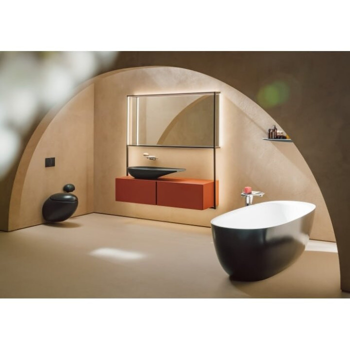 Laufen Ilbagnoalessi Matte-Black Washbasin-Bowl 1000 x 380 mm