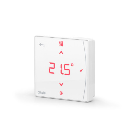 Wireless surface-mounted room temperature/humidity thermostat with display from IR sensors DANFOSS Icon2™