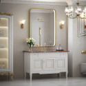 Mirror with LED lighting 60 x 80 cm with a brushed gold frame