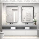 Зеркало с LED подсветкой 60 x 80 см в черно-матовой рамке