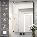 Зеркало с LED подсветкой 60 x 80 см в черно-матовой рамке