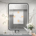 Зеркало с LED подсветкой 60 x 80 см в черно-матовой рамке