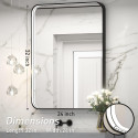 Mirror with LED lighting 60 x 80 cm with black-matte frame