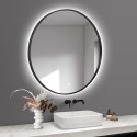 Mirror with LED stars 60 x 60 cm with black-matte frame