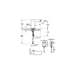 Käesolev kontaktivaba kraan GROHE Bau Cosmopolitan E, 36453000