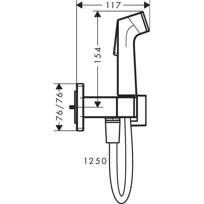 Built-in bidet set HANSGROHE Square 1jet, 29233700