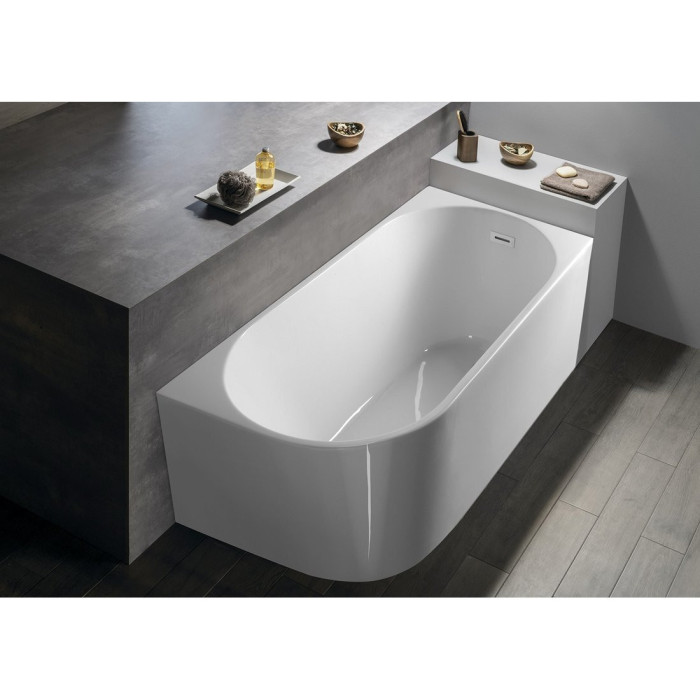 Akrüül vabalt seisev vann AQUALINE Tibera R 150 x 75 cm, parempoolne