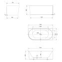 Akrüül vabalt seisev vann AQUALINE Tibera R 150 x 75 cm, parempoolne