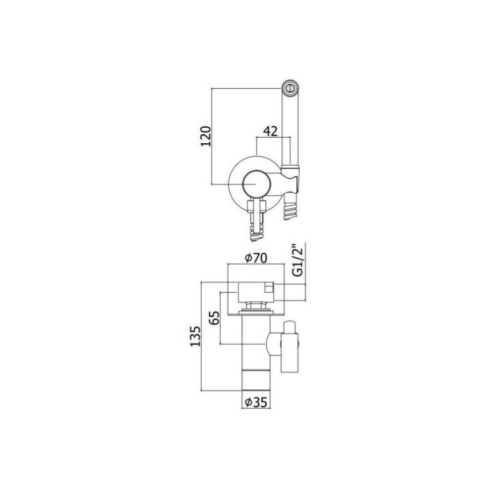 Bidetta shower set PAFFONI Light, ZDUP110BO