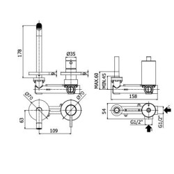 Встраиваемый смеситель для раковины PAFFONI Light, LIG105HG70