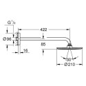 GROHE Rainshower Cosmopolitan 210 stationary shower head with holder, 26171000