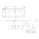 Akrüülvaba seisva vanni VILLEROY & BOSH Collaro (vasak) 790 x 1790 mm, UBA180COR9CL00VD01