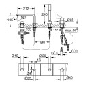 4-х компонентный набор смесителей для ванны GROHE Lineare, 19577001