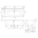 Acrylic freestanding bathtub VILLEROY & BOSH Collaro (Matt-Black) 790 x 1790 mm, UBA180COR9CS00VN01