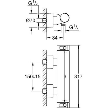 GROHE Grohtherm 2000 shower thermostat mixer, 34169001