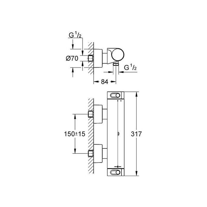 GROHE Grohtherm 2000 shower thermostat mixer, 34169001