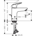 Washbasin mixer with pop-up waste valve HANSGROHE Logis 100, 71171670