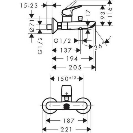 Vannitoa - dušisegisti HANSGROHE Logis, 71400670