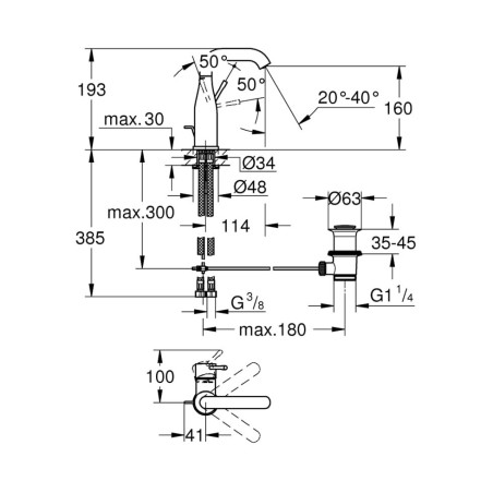 Vee segisti kraanikaussile GROHE Essence M, 24173DC1