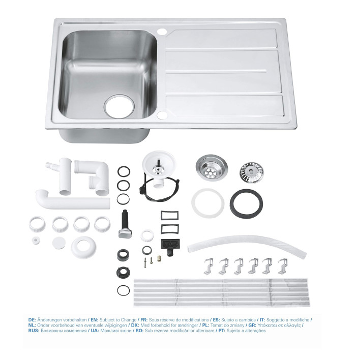Нержавеющая стальная раковина GROHE K500, 31563SD1
