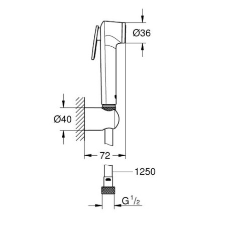 Набор ручного душа GROHE Tempesta-F, 27513GL1