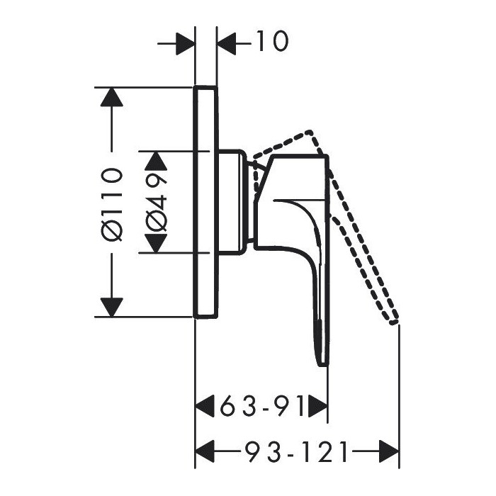Накладка HANSGROHE Rebris E, 72659670