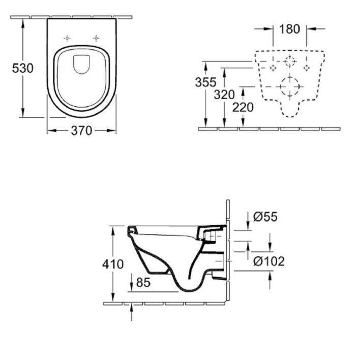 Hanging toilet VILLEROY & BOCH Architectura, Rimless with Ceramic plus coating, 4694HRR1