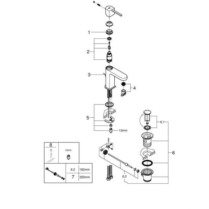 Segisti kraanikaussi GROHE Plus S-suurus, 23870003
