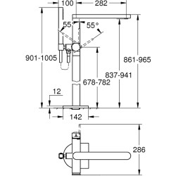 GROHE Plus floor-mounted bath mixer, 23846003
