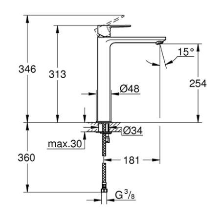 Vannitoa segisti GROHE Lineare XL, supersteel, 23405DC1
