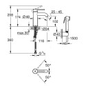 Смеситель для раковины с ручным душем GROHE Essence, размер S, 24189000