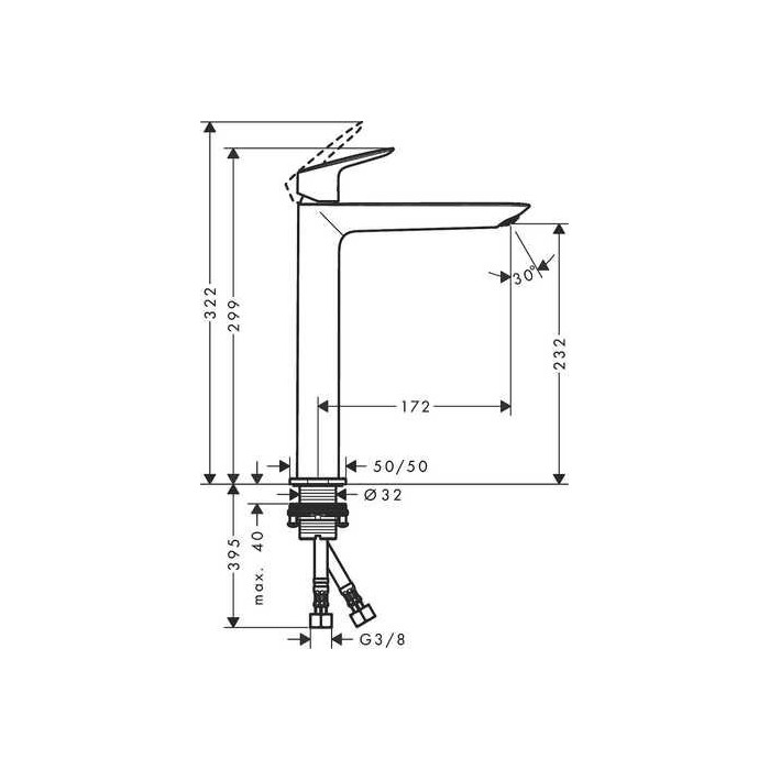 Käesurve segisti HANSGROHE Logis 240, 71258670