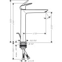 Смеситель для раковины с донным клапаном HANSGROHE Logis 240, 71257670