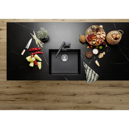 BLANCO Subline 500-U stone composite sink, black-matt
