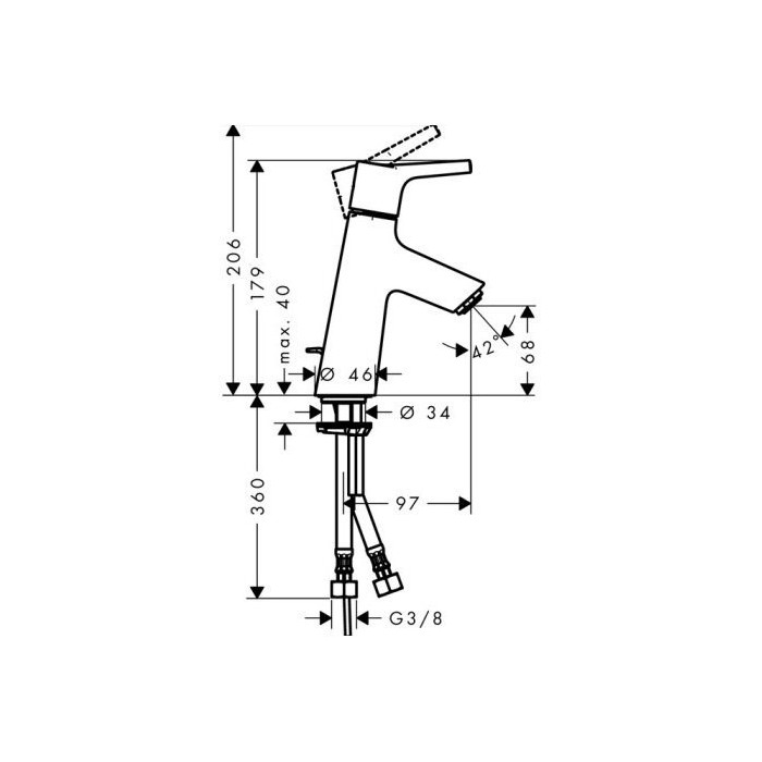 Washbasin mixer with bottom valve HANSGROHE Talis S 80 CoolStart, 72013000