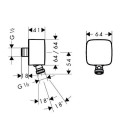 Выводы для встраиваемого душа HANSGROHE FixFit, 27414000
