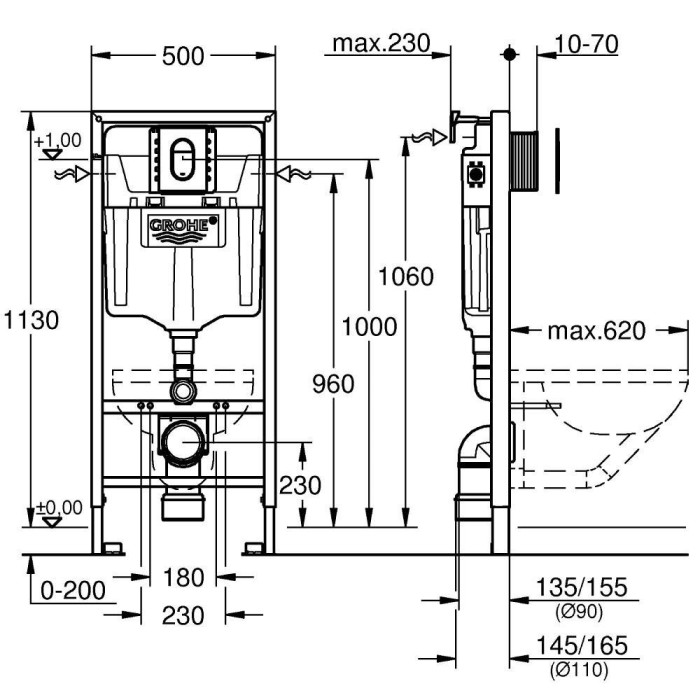 Potise WC raami komplektid GROHE Rapid SL (3 in 1), 39504000