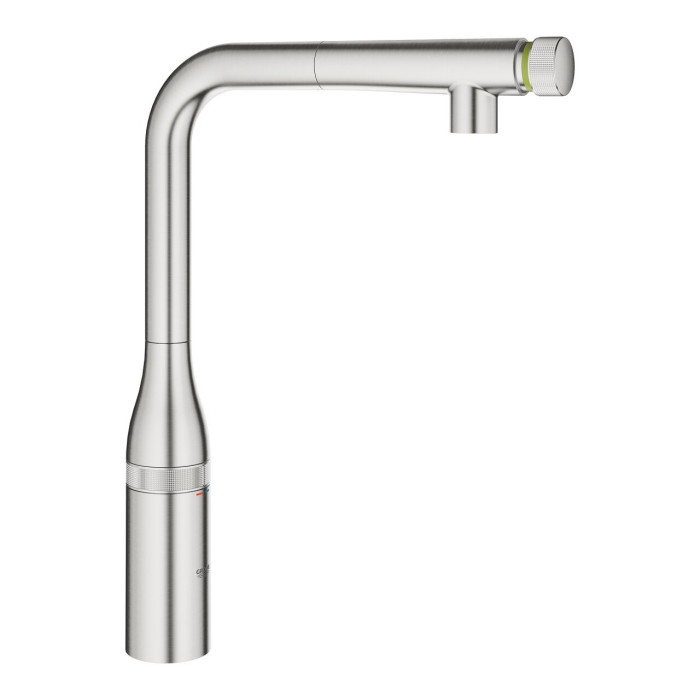 Kitchen (sink) faucet with pull-out spout GROHE Essence SmartControl, supersteel, 31615DC0