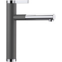 Kitchen (sink) faucet with pull-out hose BLANCO Linee-S, stone gray / chrome