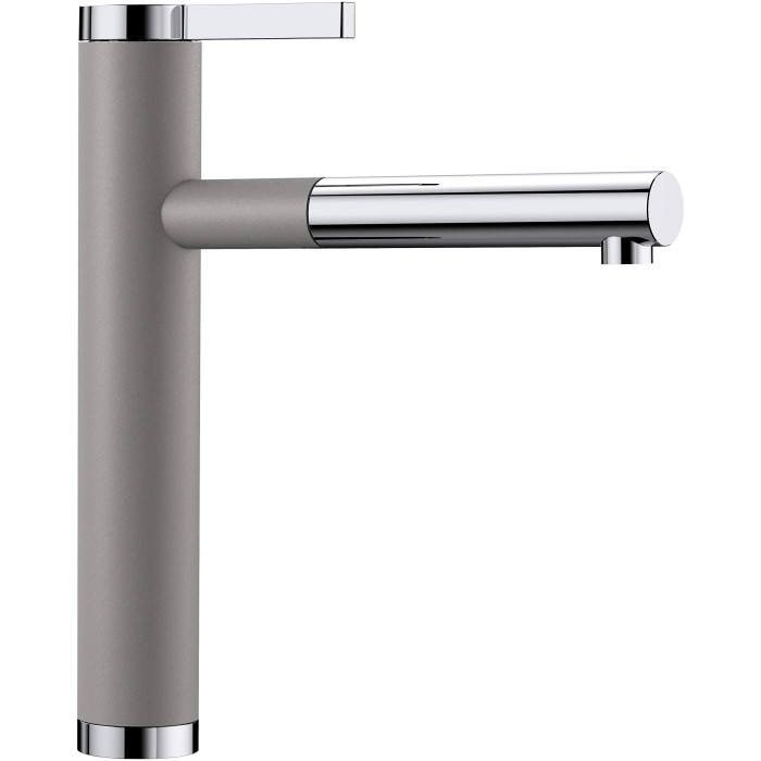 Kitchen (sink) faucet with pull-out hose BLANCO Linee-S, aluminum metal / chrome